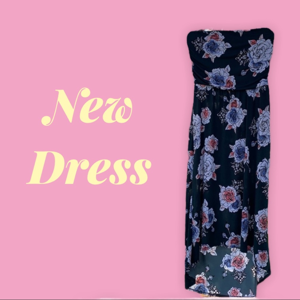 Maurices high low floral strapless dress